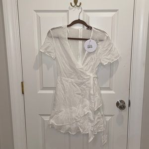 NWT Princess Polly Company For One Wrap Dress White